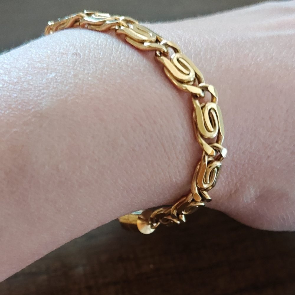 Vintage Gold Link Bracelet - Women Jewelry L19cm.